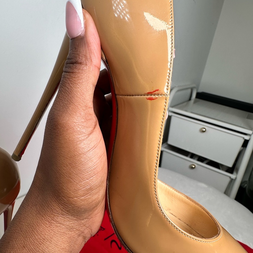 Christian Louboutin So Kate Patent Nude Heels 120mm - Picture 9 of 15